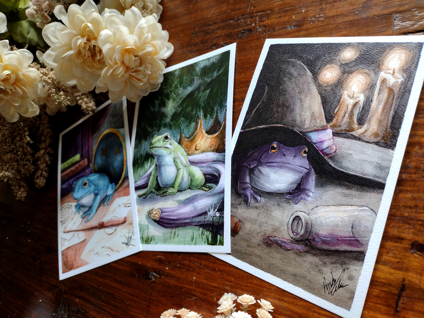 Magical Frog watercolor postcard set