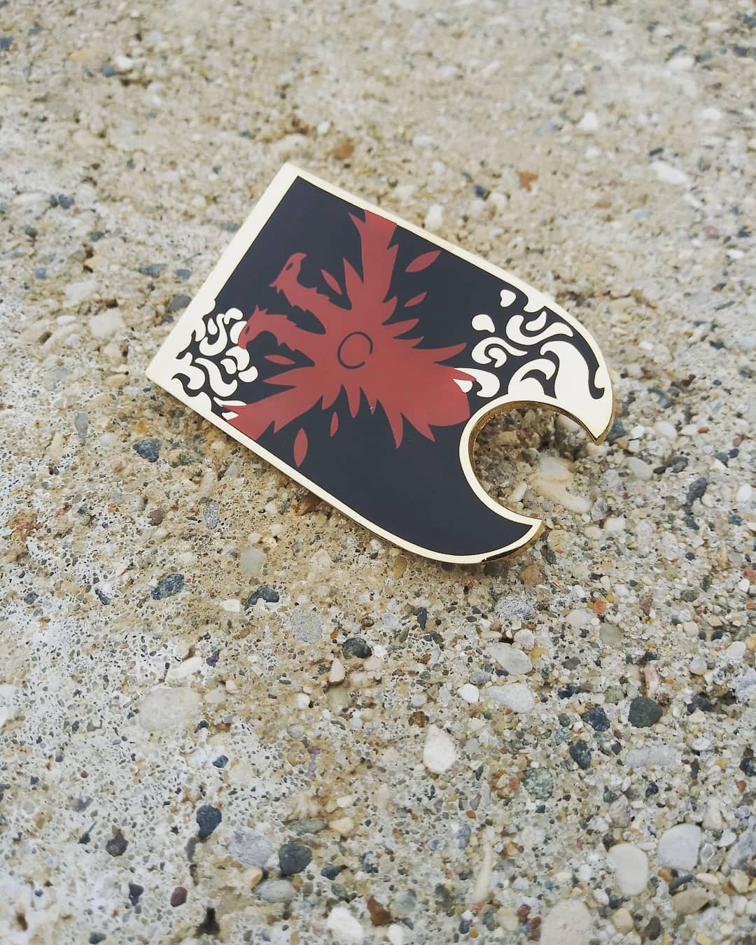 Pvp phoenix banner hard enamel pin