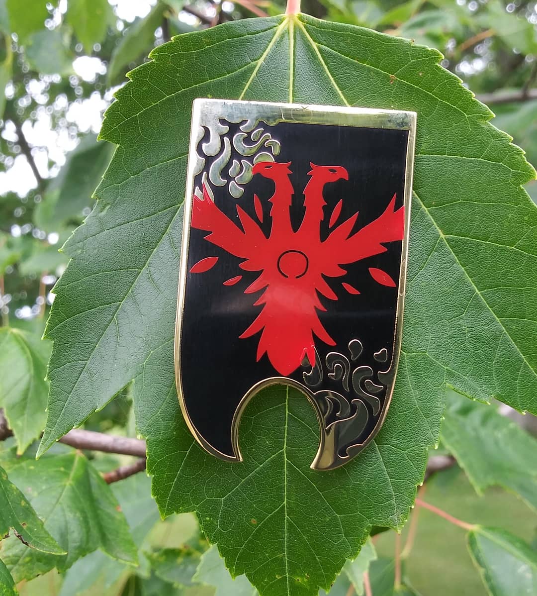 Pvp phoenix banner hard enamel pin