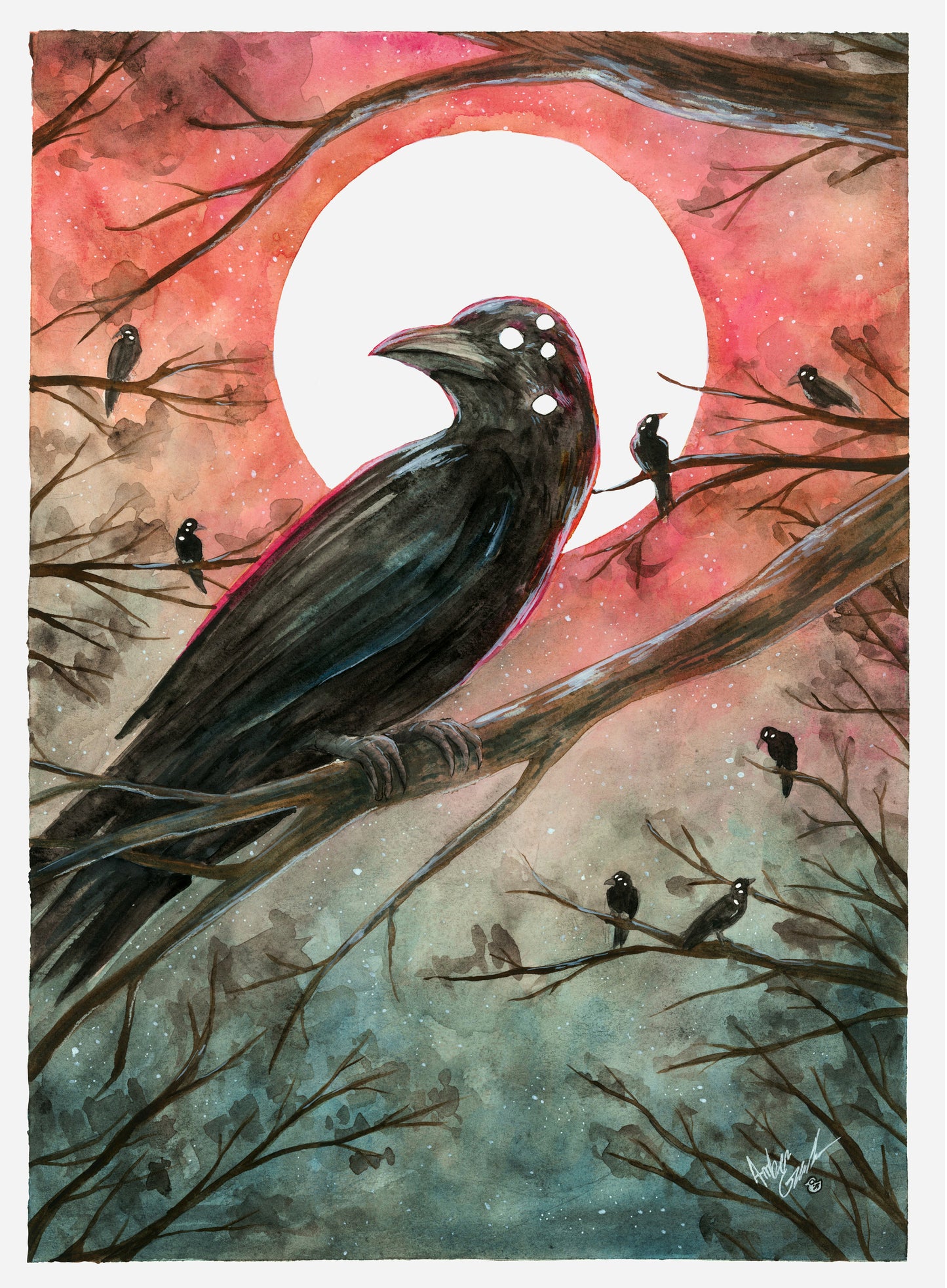 Omen watercolor print