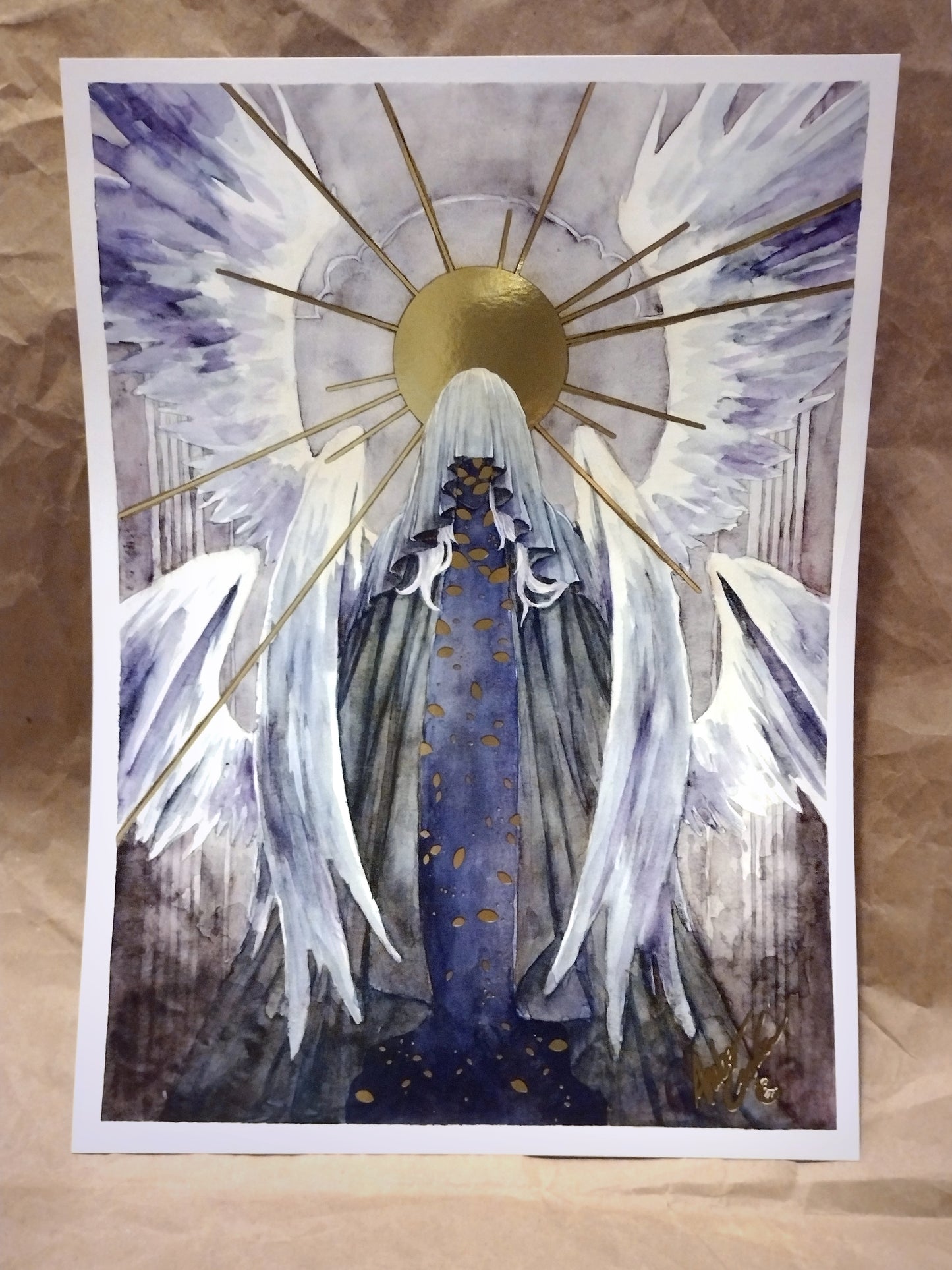 Judgment, foil watercolor print