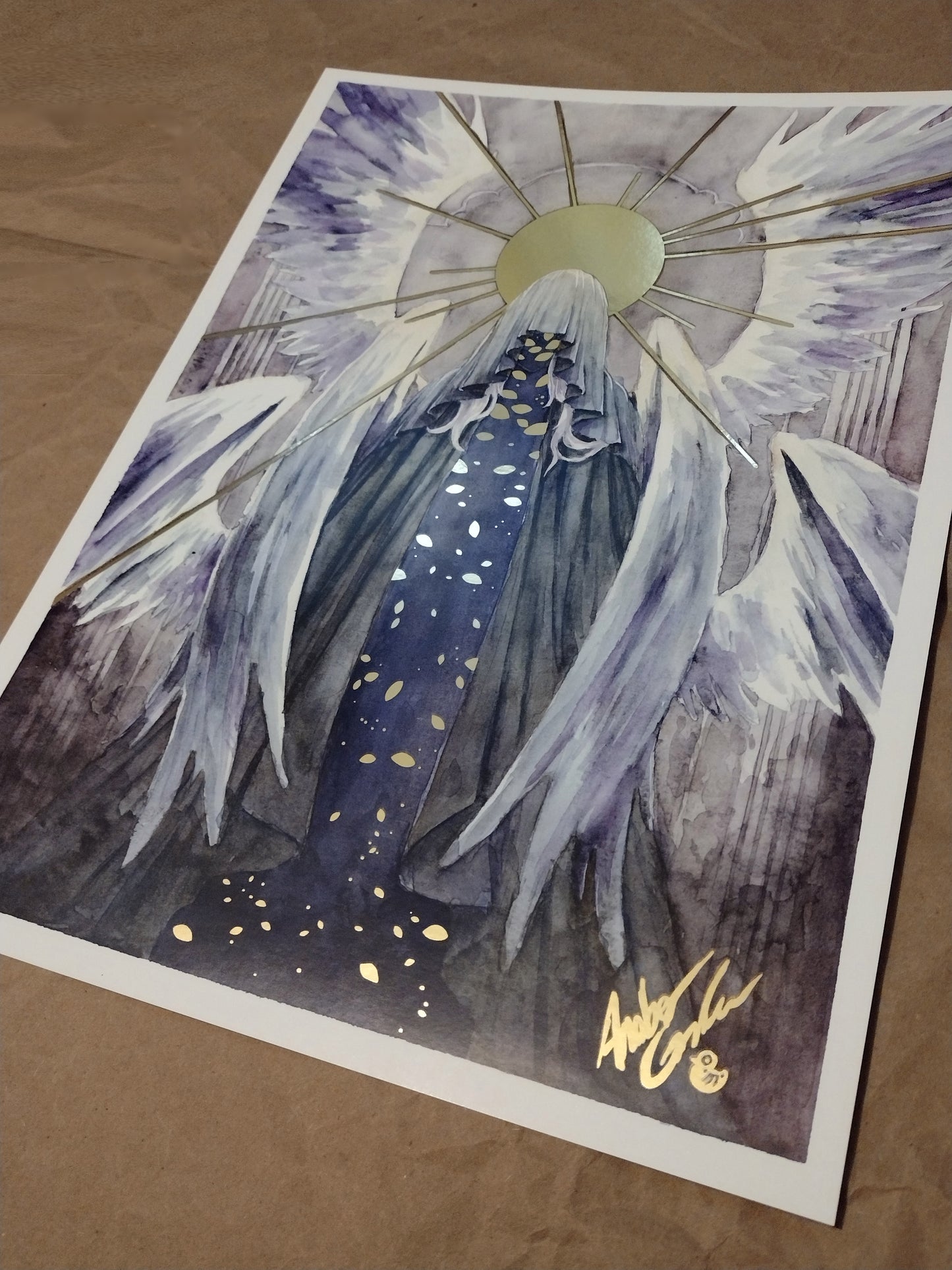 Judgment, foil watercolor print
