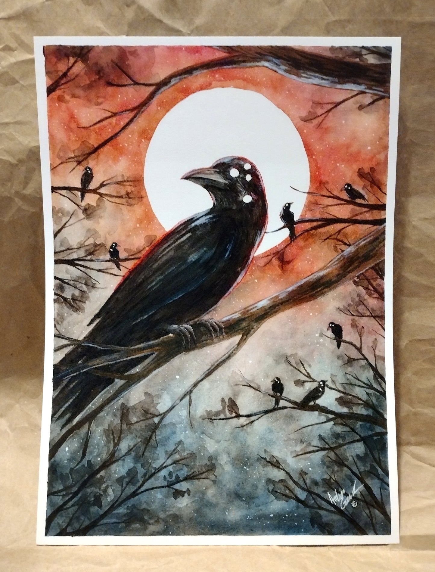 Omen watercolor print