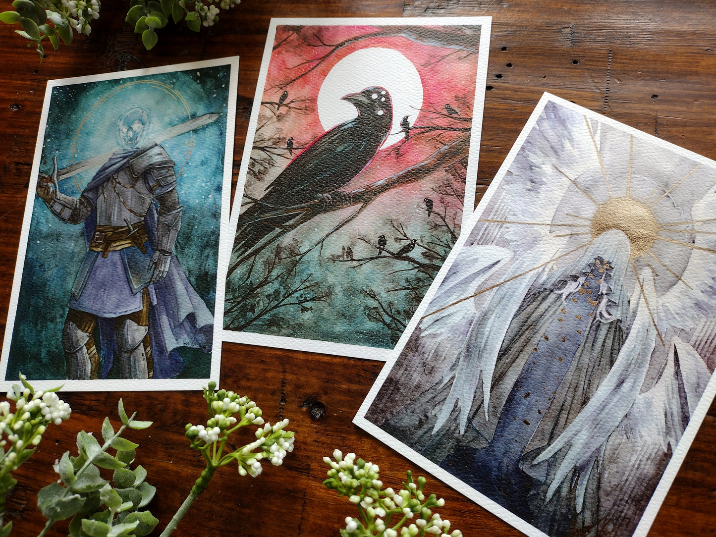 Legend watercolor postcard set